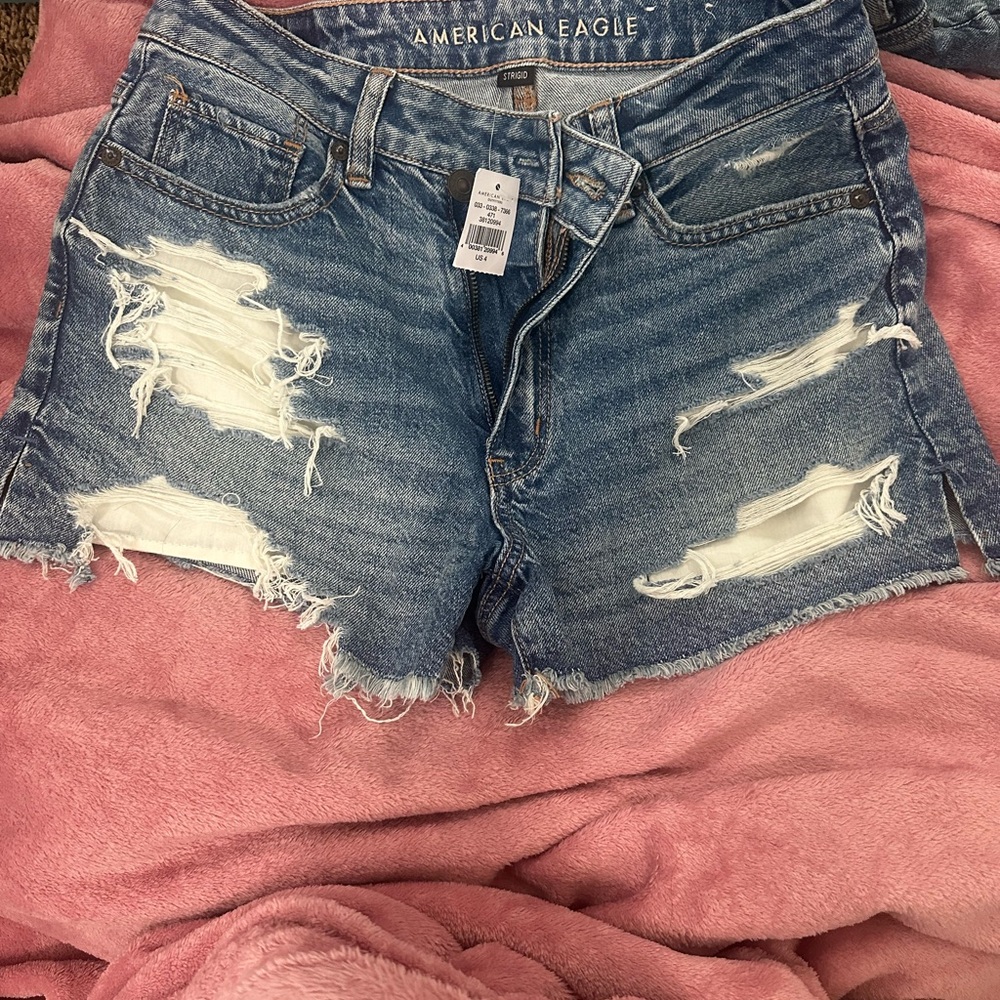 American Eagle Outfitters Ripped Blue Jean Shorts